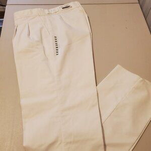 Cintas Men's Slacks Temple White Size 36 with Unfinished Hems. 72% Polyester